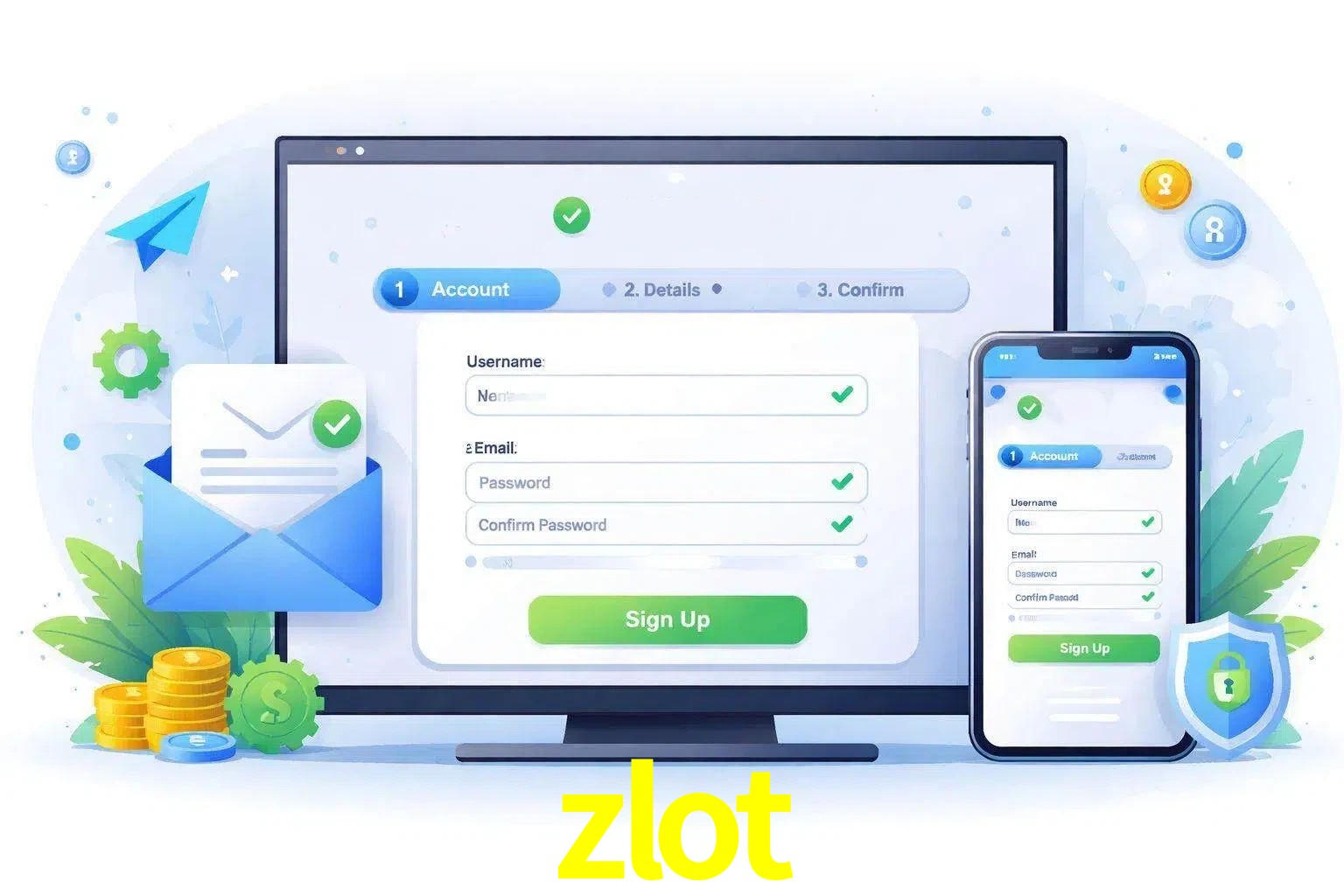 Registro de nuevo usuario y configuración de cuenta zlot