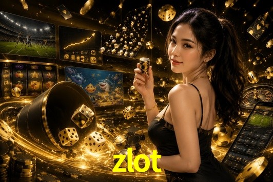 Una escena digital vívida inspirada en casino con zlot mostrado prominentemente, luces brillantes, fichas, cartas y acentos dorados.
